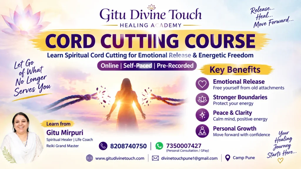 Cord Cutting Course online by Gitu Divine Touch Healing Academy with Gitu Mirpuri