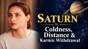 Saturn in astrology representing coldness, emotional distance, karmic lessons and withdrawal