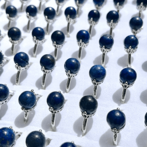 semiprecious stones rings in metal