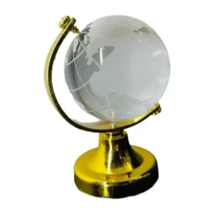 crsytal globe with metal stand