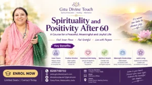 Spirituality and positivity after 60 through meditation, gratitude and peaceful reflection.